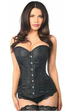 Lavish Black Brocade Corset - Love it Curvy