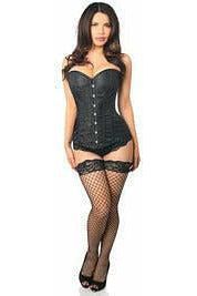 Lavish Black Brocade Corset - Love it Curvy
