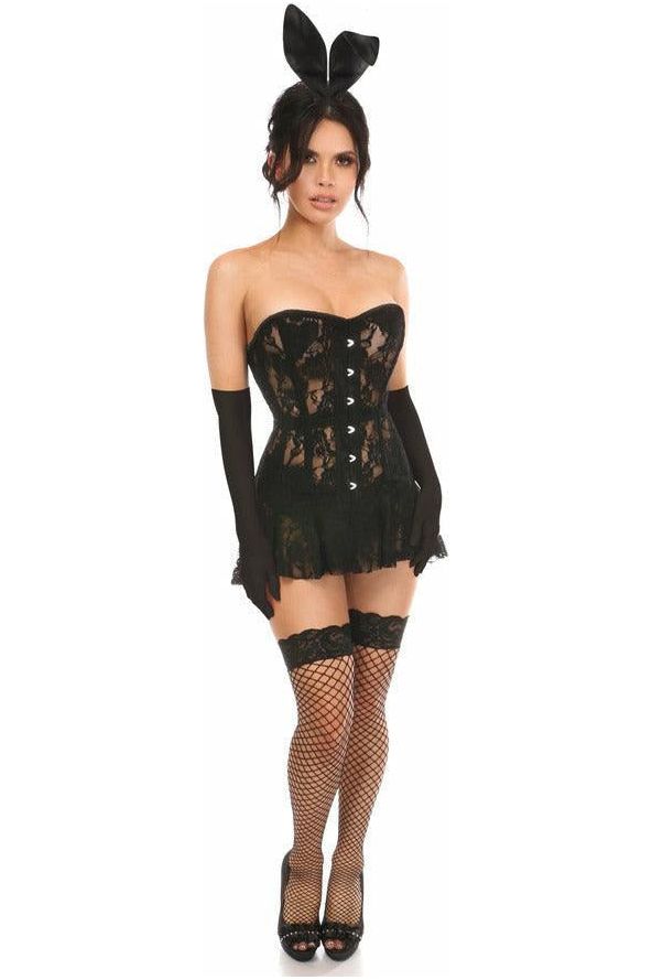 Lavish 4 PC Sexy Black Bunny Costume - Love it Curvy