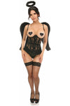 Lavish 3 PC Sexy Daring Dark Angel Corset Costume - Love it Curvy