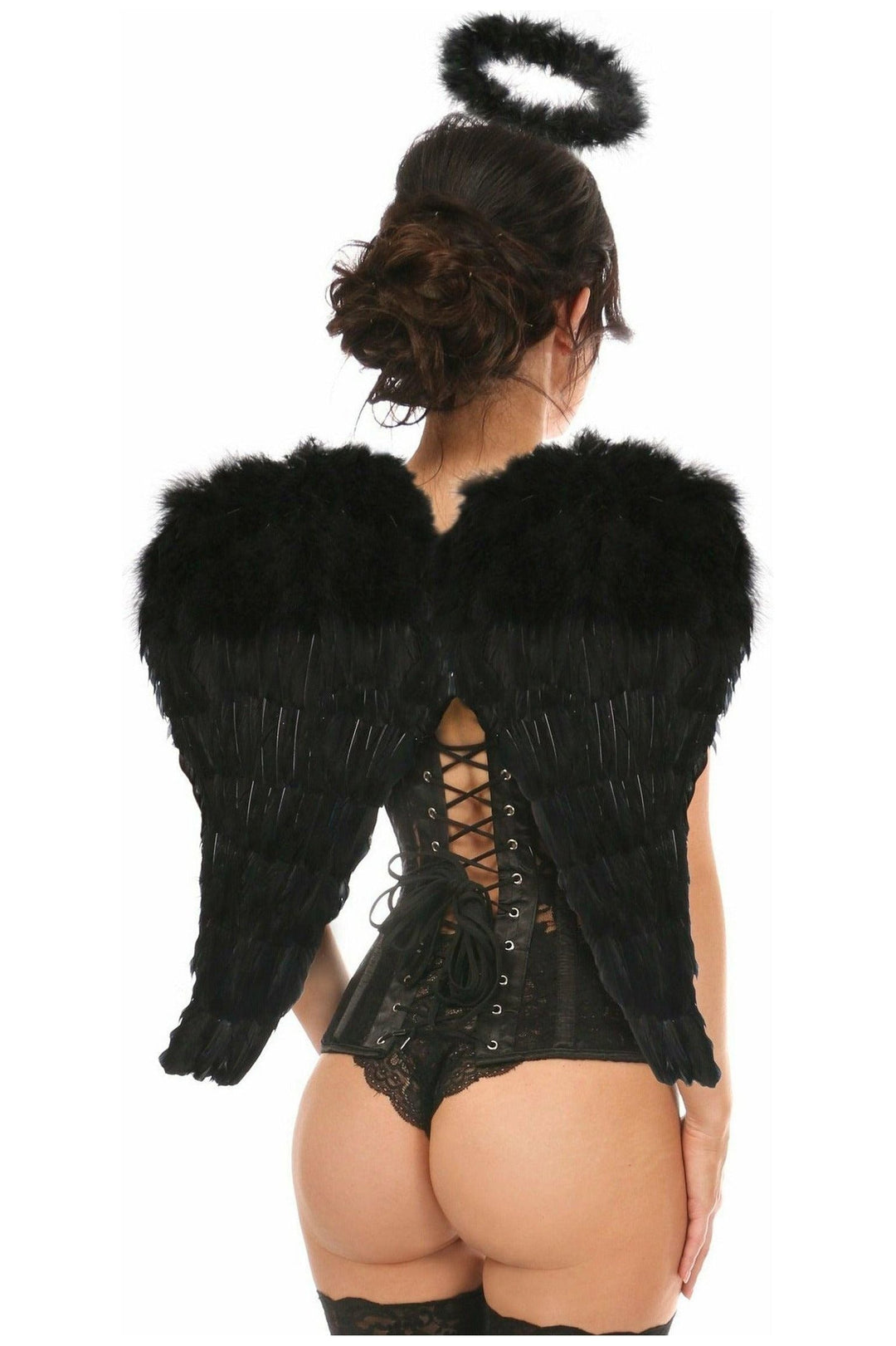 Lavish 3 PC Sexy Daring Dark Angel Corset Costume - Love it Curvy