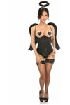 Lavish 3 PC Sexy Midnight Angel Corset Costume - Love it Curvy