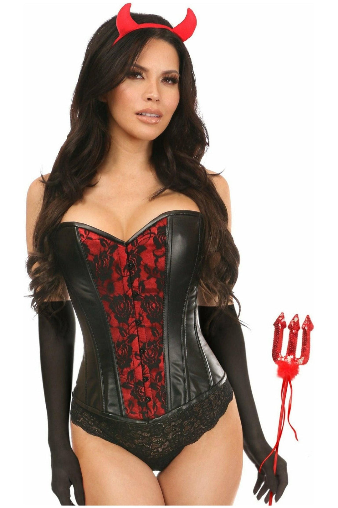 Lavish 4 PC Gothic Devil Corset Costume - Love it Curvy