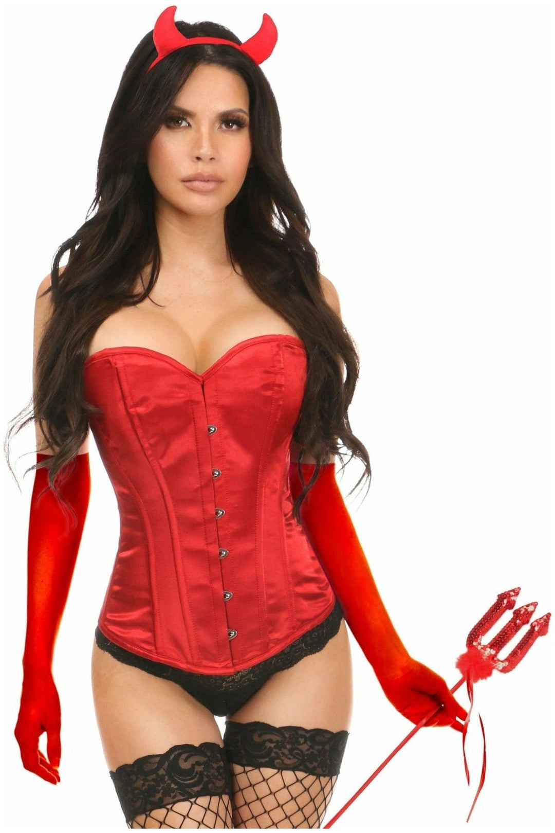 Lavish 4 PC Daring Devil Corset Costume - Love it Curvy