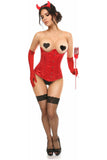 Lavish 4 PC Sexy Red Devil Corset Costume