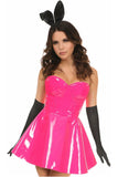 Lavish 5 PC Pink Patent Bunny Corset Costume