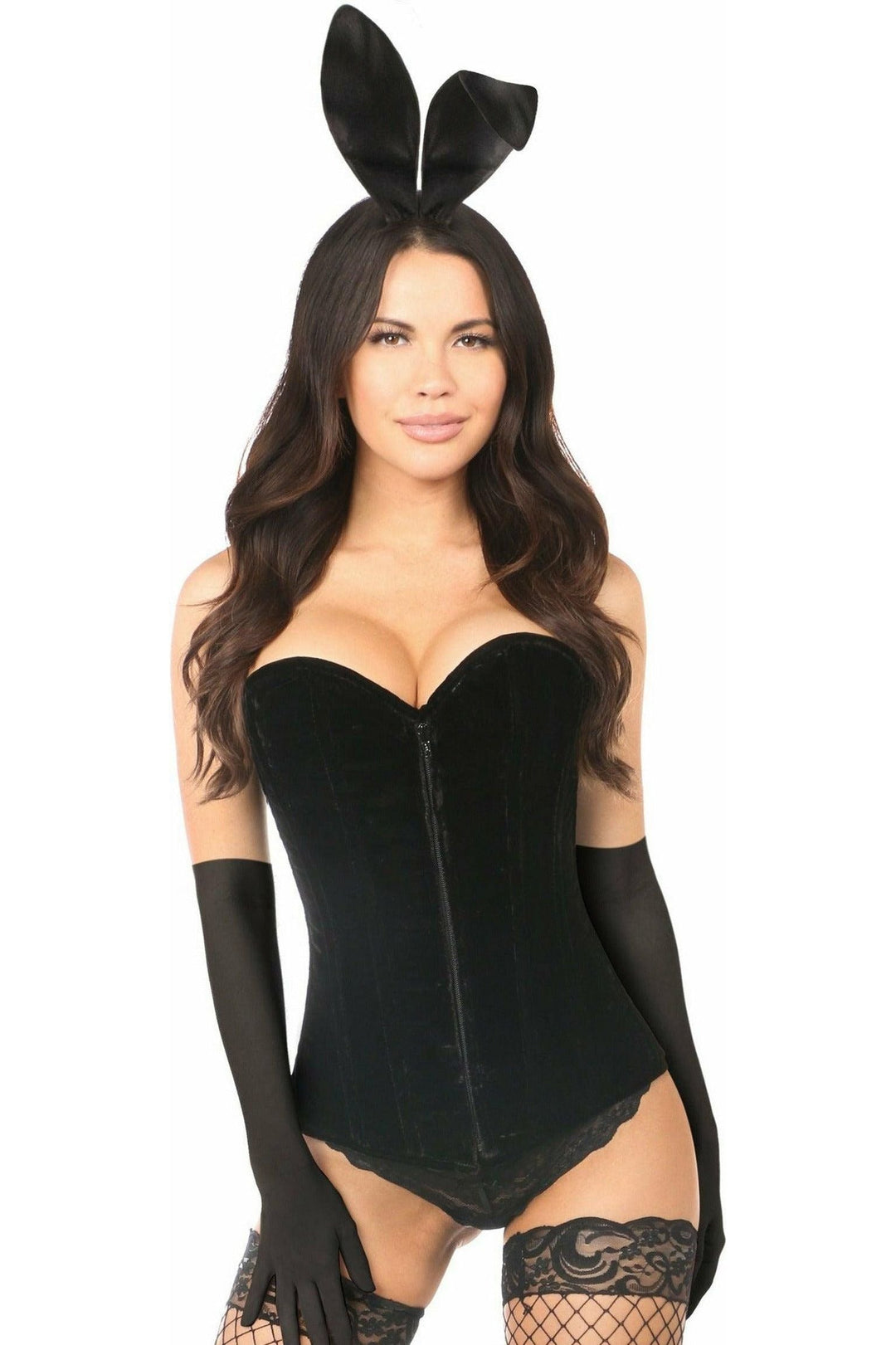 Lavish 4 PC Velvet Bunny Corset Costume - Love it Curvy