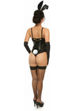 Lavish 4 PC Black PVC Bunny Corset Costume