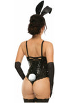 Lavish 4 PC Black PVC Bunny Corset Costume - Love it Curvy