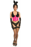 Lavish 4 PC Pink PVC Bunny Corset Costume