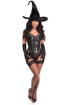 Lavish 3 PC Clear Black Witch Corset Costume - Love it Curvy