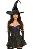 Lavish 4 PC Purple Lace Witch Corset Costume