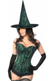 Lavish 3 PC Spellbound Green Lace Witch Corset Costume