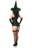 Lavish 3 PC Spellbound Green Lace Witch Corset Costume