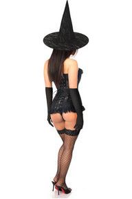 Lavish 3 PC Sheer Lace Witch Corset Costume