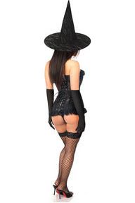 Lavish 3 PC Sheer Lace Witch Corset Costume - Love it Curvy
