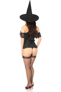 Lavish 3 PC Premium Lace Witch Corset Costume - Love it Curvy