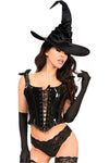 Lavish 3 PC Vinyl Witch Corset Costume - Love it Curvy