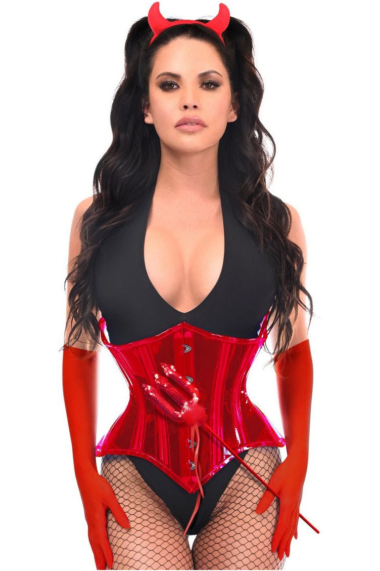 Lavish 4 PC Red Festival Devil Corset Costume