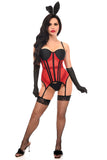 Lavish 4 PC Red/Black Sexy Bunny Lingerie Costume