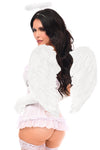 Lavish 4 PC White Angel Bustier Corset Costume - Love it Curvy