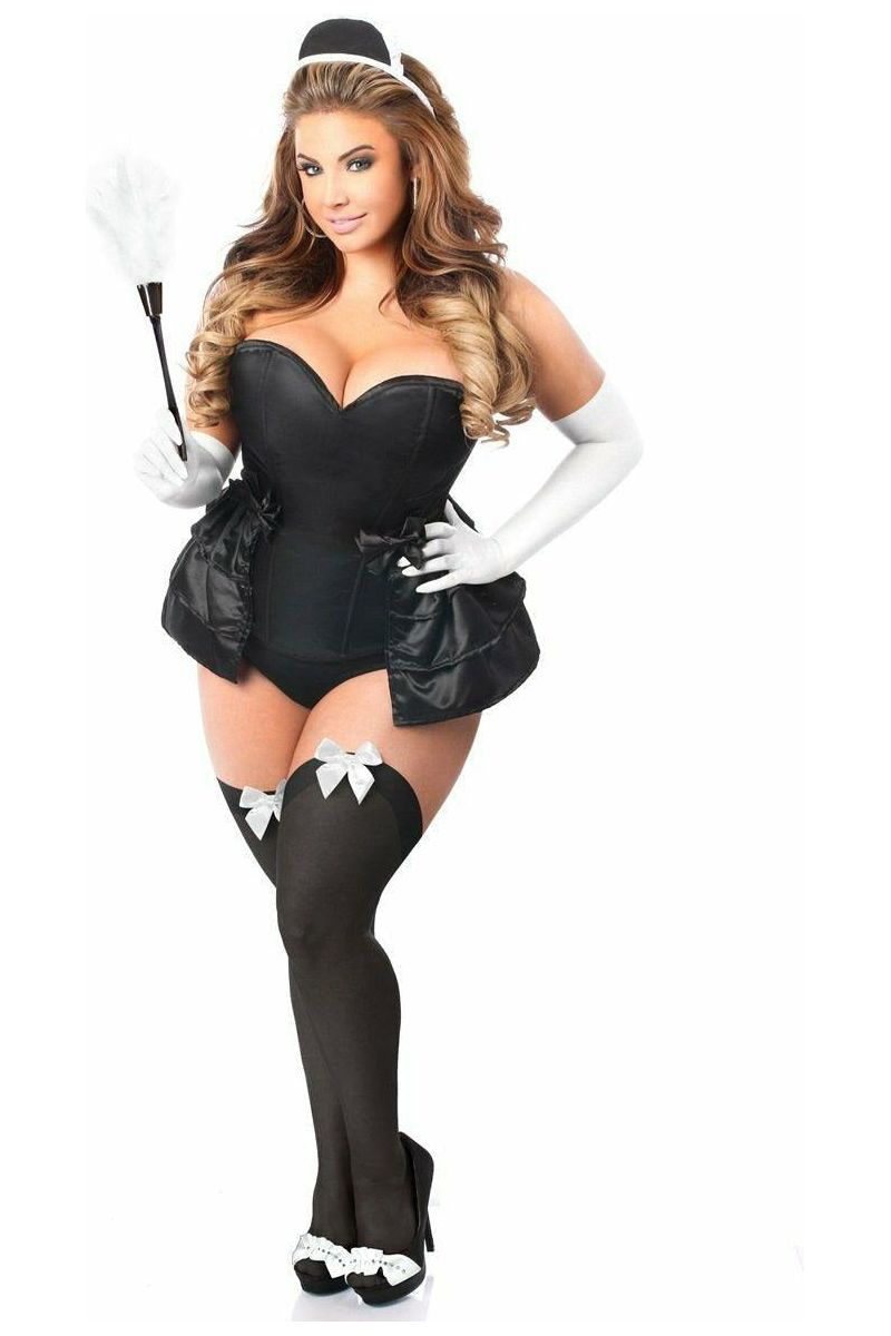 Lavish 5 PC Frisky French Maid Corset Costume - Love it Curvy