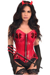 Lavish 4 PC Clear Red Sexy Devil Corset Costume - Love it Curvy