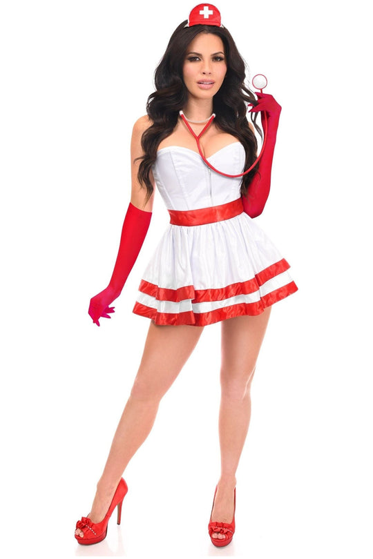 Lavish 5 PC Heart Stopper Nurse Corset Costume - Love it Curvy