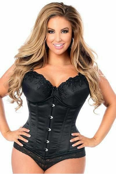 Lavish Black Satin Underbust Corset - Love it Curvy