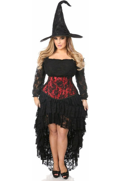 Lavish 4-Piece Lace Witch Corset Costume