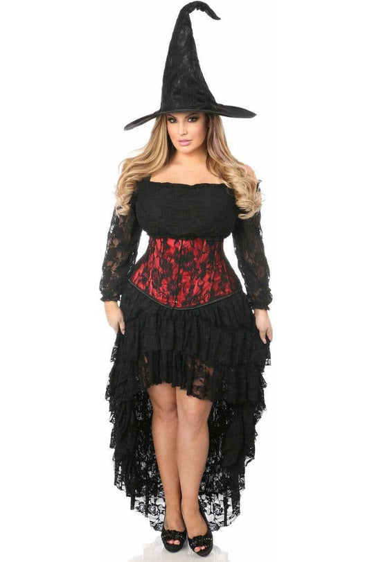 Lavish 4 PC Lace Witch Corset Costume - Love it Curvy