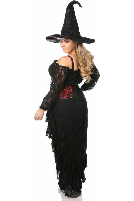 Lavish 4 PC Lace Witch Corset Costume - Love it Curvy