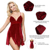 Love It Curvy: Velvet Floral Lace Babydoll Sexy Backless Noble Nightie