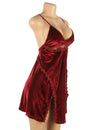 Love It Curvy: Velvet Floral Lace Babydoll Sexy Backless Noble Nightie