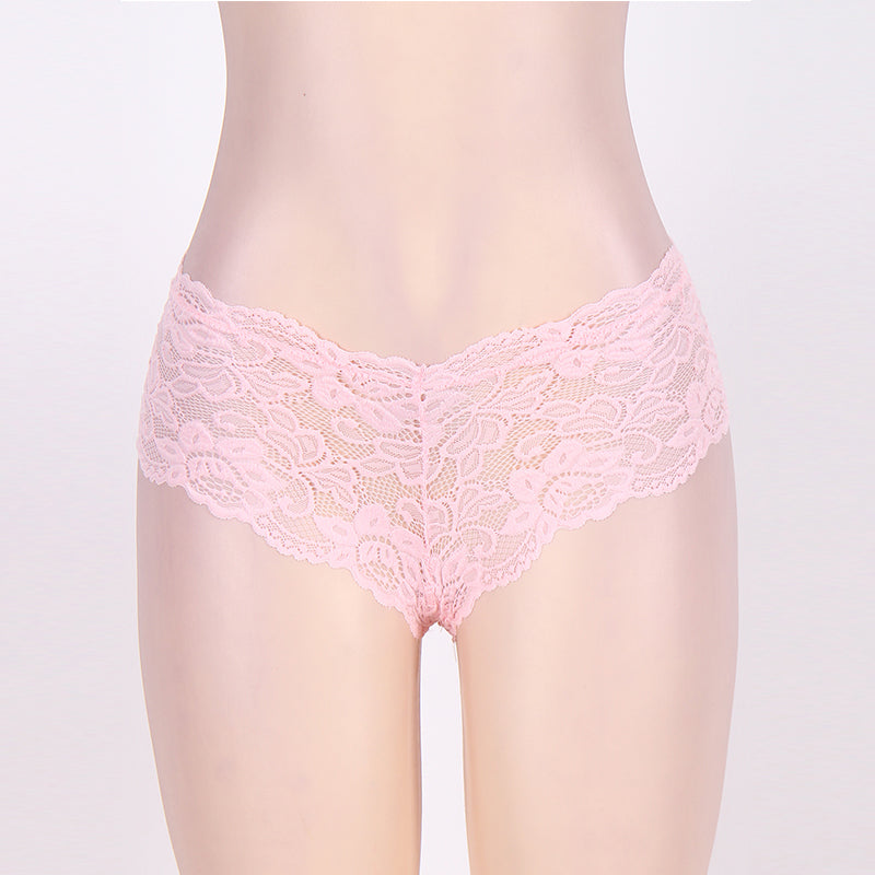 Sexy Sheer Floral Lace Brief Panties in black - Love It Curvy