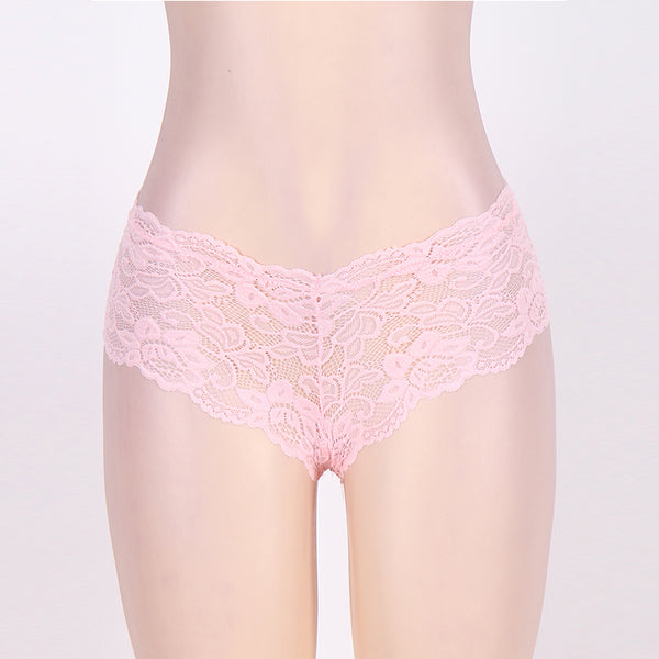 Sexy Sheer Floral Lace Brief Panties in black - Love It Curvy