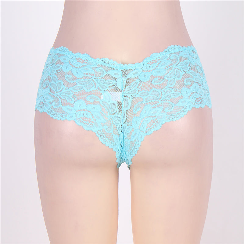 Sexy Sheer Floral Lace Brief Panties in pink - Love It Curvy