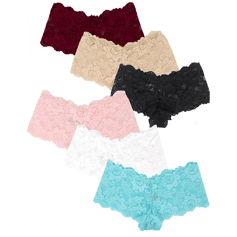 Sexy Sheer Floral Lace Brief Panties in white-1 - Love It Curvy