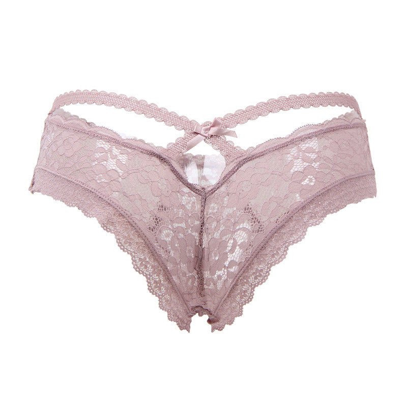 Floral Lace Mesh Panty with Lace-Up Back | Love It Curvy