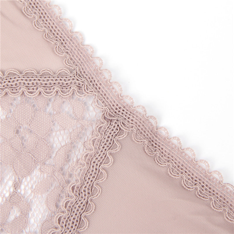 Floral Lace Mesh Panty with Lace-Up Back | Love It Curvy
