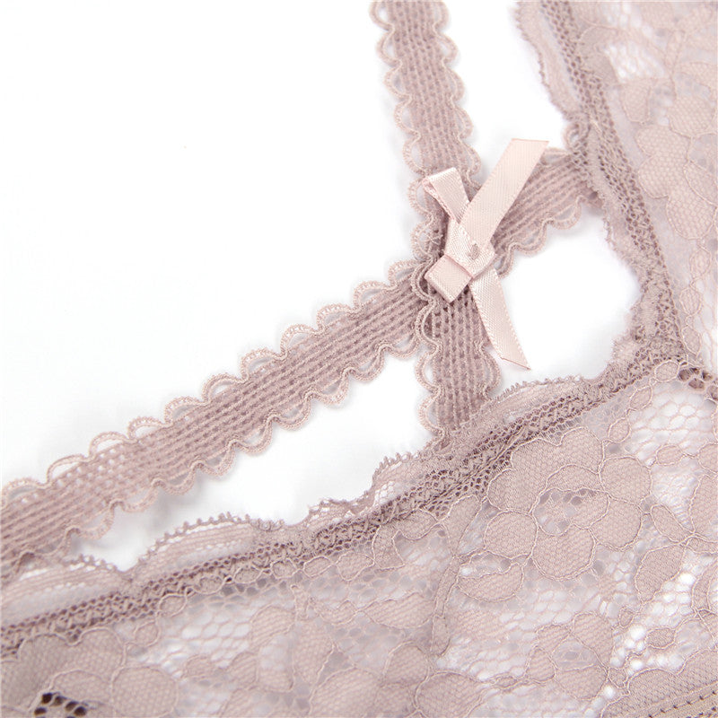 Floral Lace Mesh Panty with Lace-Up Back | Love It Curvy