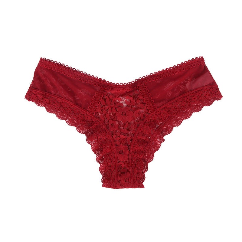 Floral Lace Mesh Panty with Lace-Up Back | Love It Curvy