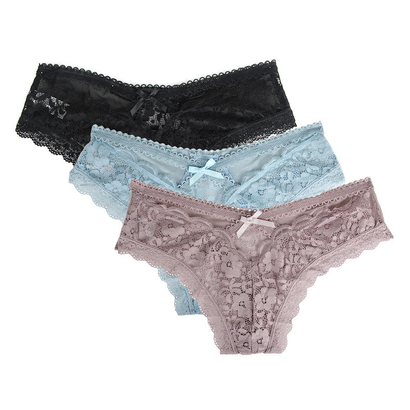 Floral Lace Mesh Panty with Lace-Up Back | Love It Curvy