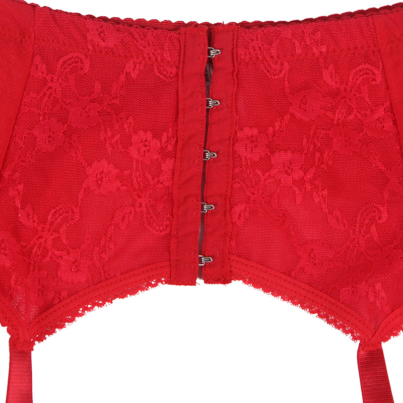 Sexy Lace Gartered Panties Womens High Waist Plus Size Lingerie in blue - Love It Curvy