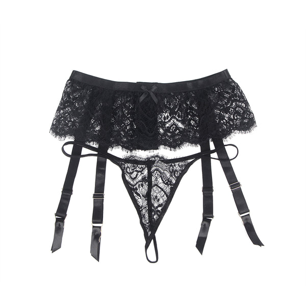 High-Waisted Eyelash Lace Garter Panty | Love It Curvy