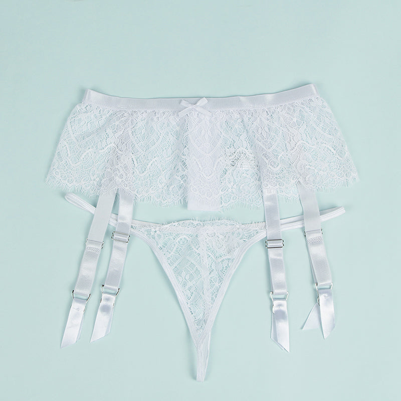 Eyelash Lace High Waist Garter Belt Panty | Love It Curvy