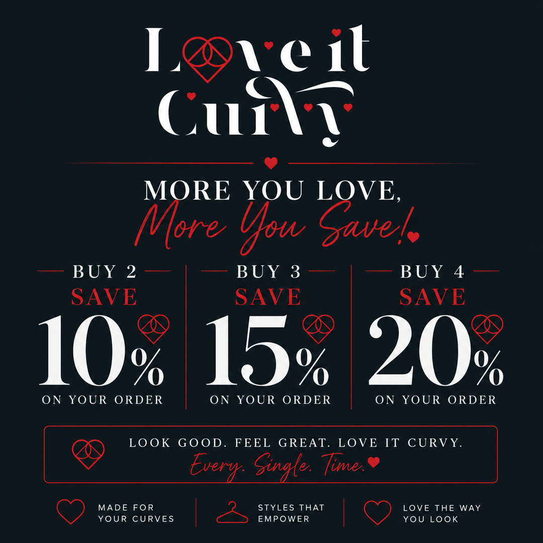 Promotional graphic with more you buy 10,15 and 20 percentage discount on a black background