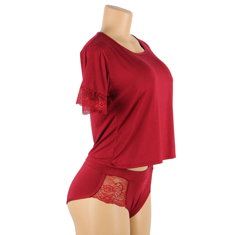 Stretchy Modal Casual Sleepwear Two-Piece Set | Love It Curvy
