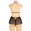 Mesh Halter Backless Floral Patterns Teddy Lingerie Red Black - Love It Curvy