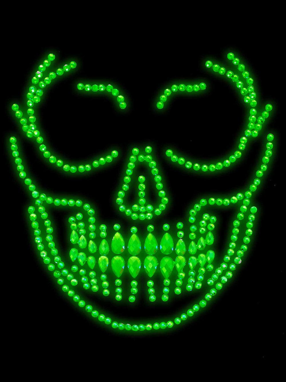 Glow in the Dark Skull Face Jewels Sticker - Love it Curvy